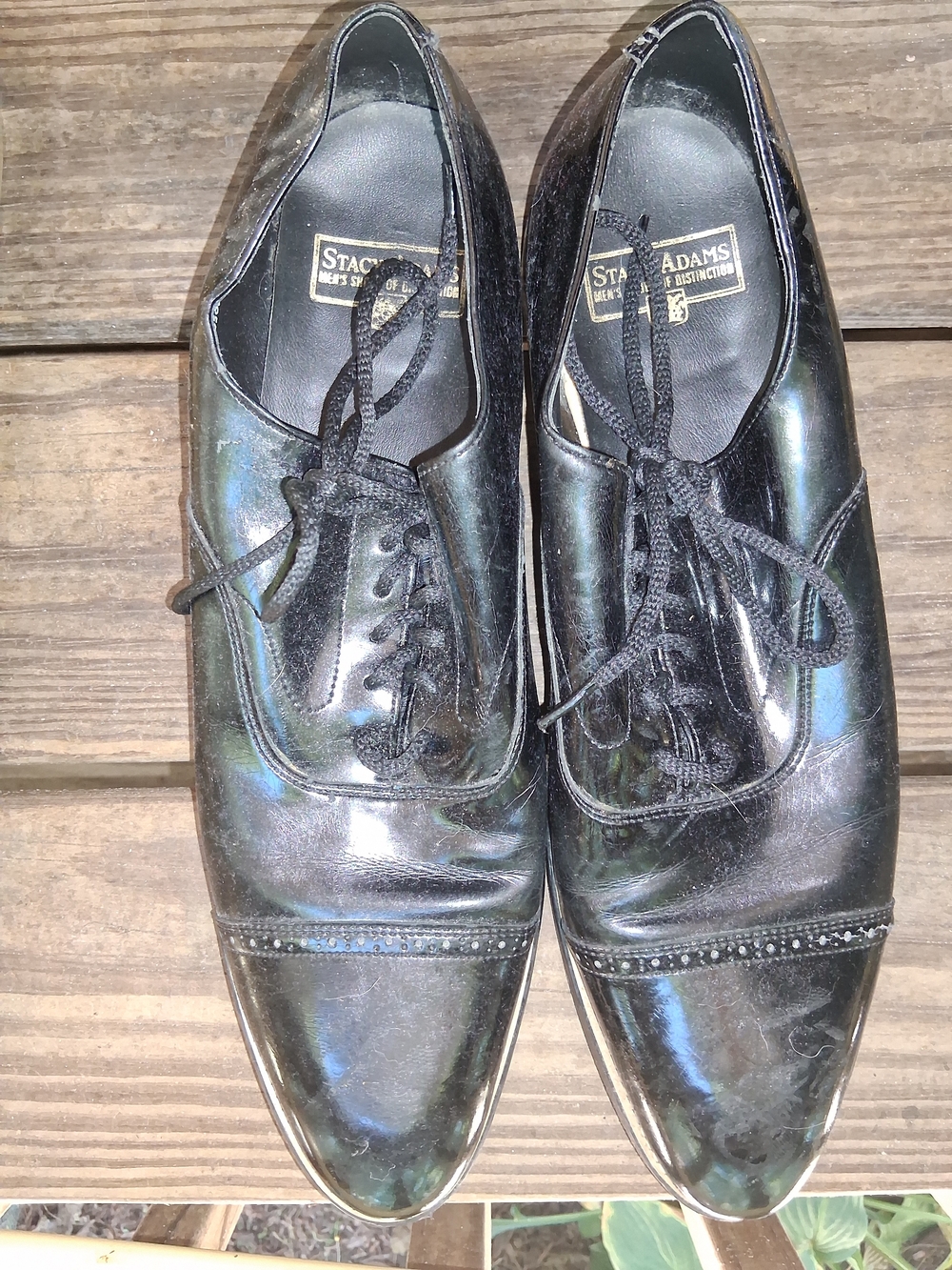 Stacy Adams Men’s Black Leather Cap-Toe Oxford